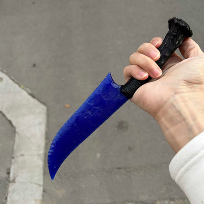 Klein Blue Cat’s Eye Stone Hunting Knife with Antler Handle