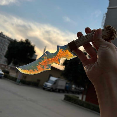 Opal Irregular Hunting Knife with Antler Handle