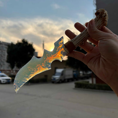 Opal Irregular Hunting Knife with Antler Handle