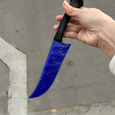 Klein Blue Cat’s Eye Stone Hunting Knife with Antler Handle