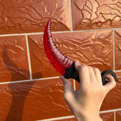 Red Glass Karambit with Ebony Handle