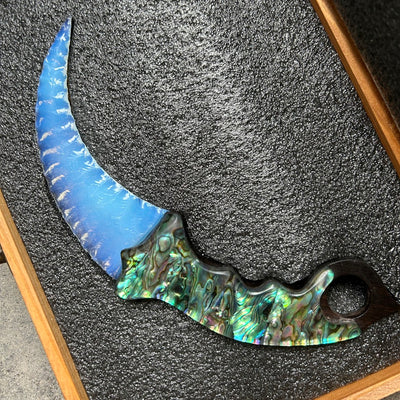 Opal Karambit with Abalone Shell Handle