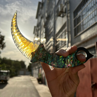 Opal Karambit with Abalone Shell Handle
