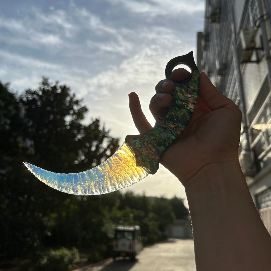 Opal Karambit with Abalone Shell Handle