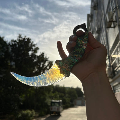 Opal Karambit with Abalone Shell Handle