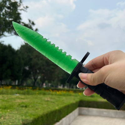Green Cat’s Eye Stone M9 Dagger with 3D-Printed Handle