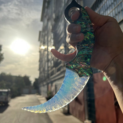 Opal Karambit with Abalone Shell Handle