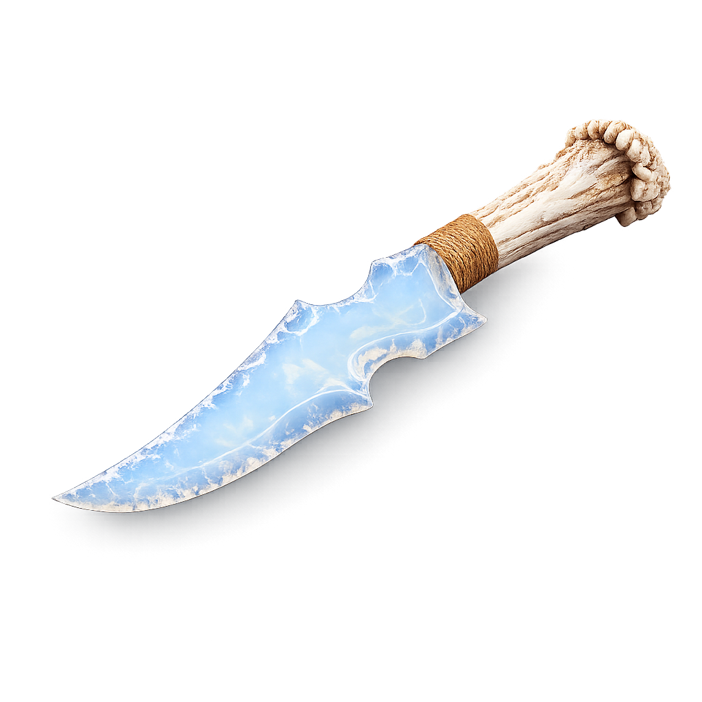 Opal Irregular Hunting Knife with Antler Handle