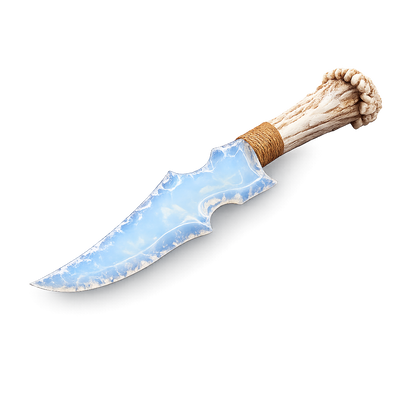 Opal Irregular Hunting Knife with Antler Handle